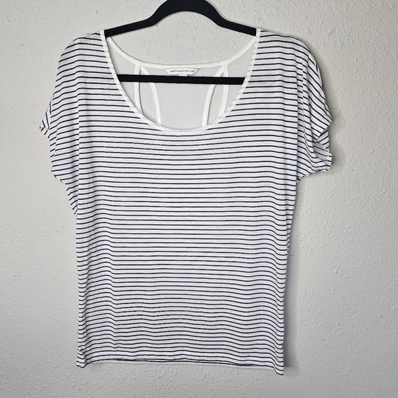American Eagle Outfitters Nautical Striped‎ Short Sleeve Blouse Womens S Small - Picture 1 of 9